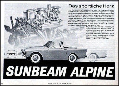 Sunbeam alpine original - sunbeam,