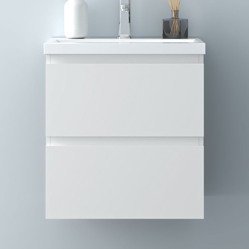White anthracite glossy vanity - white/anthracite,