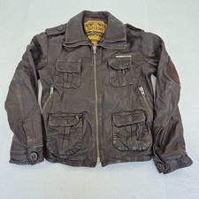 Superdry leather jacket large - leather,
