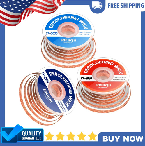 3pcs solder wick braid kit - 3pcs,