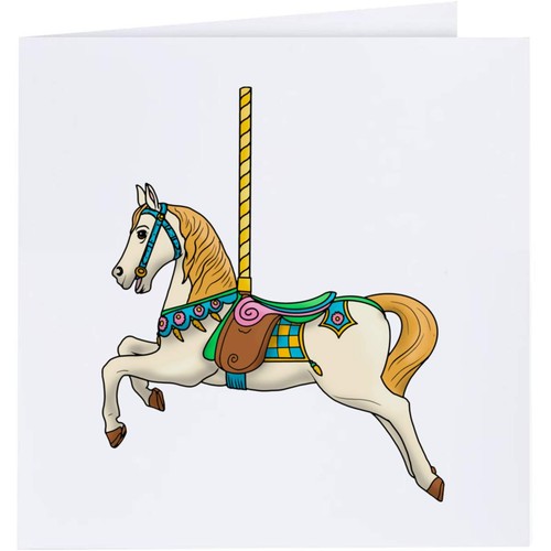 Carousel horse greeting - horse',
