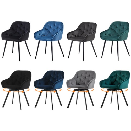 2pc dining chairs velvet - 2pc,