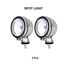 2 x " WHITE Chrome Halogen Car Spotlights Fog Spot Lights Foglights 4