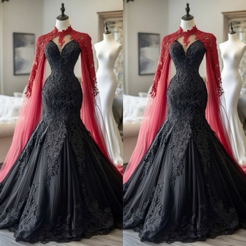 Gothic mermaid wedding dresses - gothic,