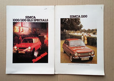 Simca 1100 & 1000/1100 GLS Specials UK brochures. 1977 & 1978.
