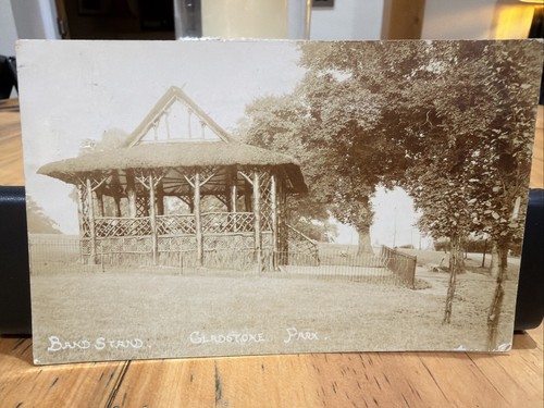 Old postcard bandstand - old,