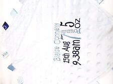 Personalised Baby Soft birth block Comforter Taggy taggie Blanket Boy Girl Gift