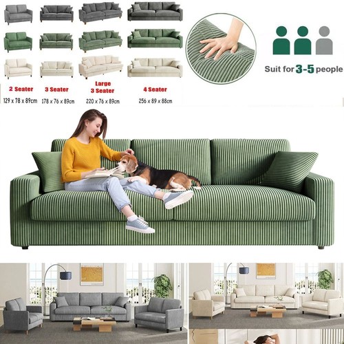 Seater 256cm corduroy sofa - seater,