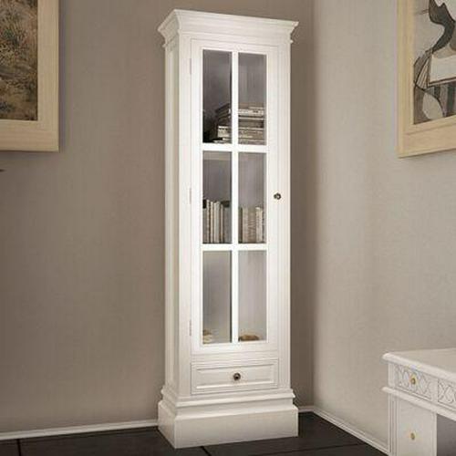 White glass cabinet - white,