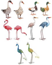 Metal Garden Ornament Tall Outdoor Free Standing Decorative Peacock Bird Statue