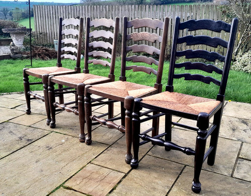 Set vintage carved oak - carved,