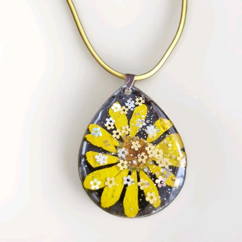 Handmade necklace real yellow - handmade,