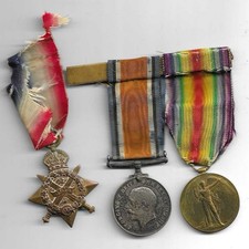 WW1 1914 MONS STAR MEDAL TRIO