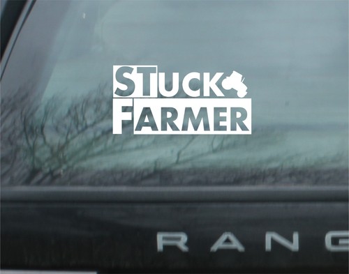 Stuck farmer vinyl car - vinyl, sticker