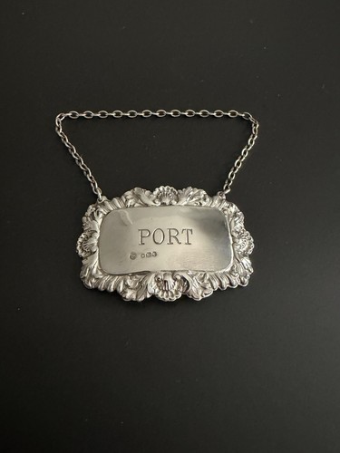 Solid silver rococo style port - silver,