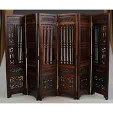 Collectibles Decorated Handwork Wood Hollow Out Carved Flower Screen Wood Panel