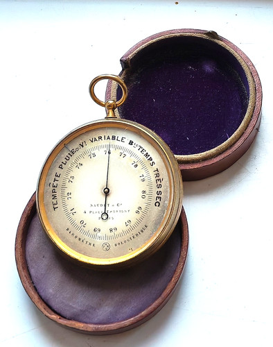 Antique pocket barometer - pocket,
