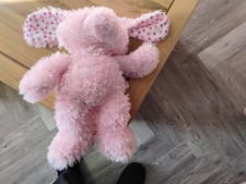 Pink Chad Valley Designer Bear Rabbit Soft Plush Toy with Spotted Ears And Feet