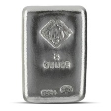 5 oz Johnson Matthey Silver Bar (Cast)