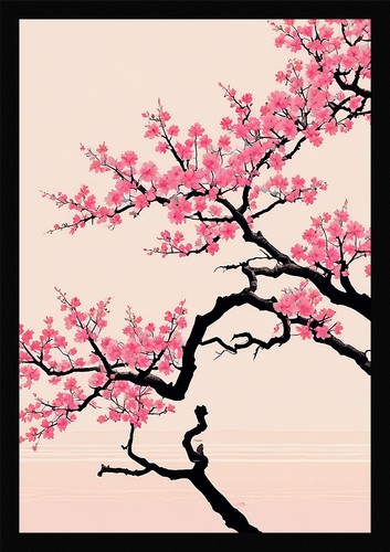 Vibrant cherry blossom framed - vibrant,