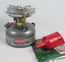 COLEMAN Model 533 Dual Fuel Single Burner Camping Stove Made in USA + Funnel NOS