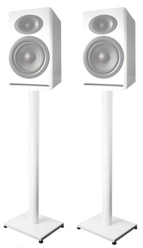 Pair steel white stands - pair,