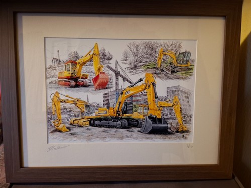 Framed print picture - picture, jcb