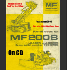 Massey Ferguson 200B 200 B Crawler Loader Dozer Tractor Parts Manual MF200B  CD