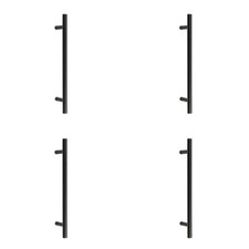 4 PACK Durable Black Pull Handle 400x19mm for Easy Grip and Installation - Door
