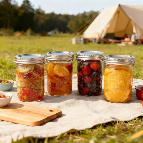 4pcs 500ml glass - 500ml, mason