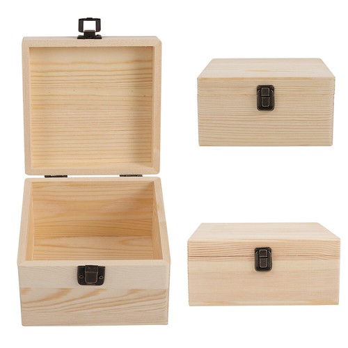 Large plain wooden storage box - storage,
