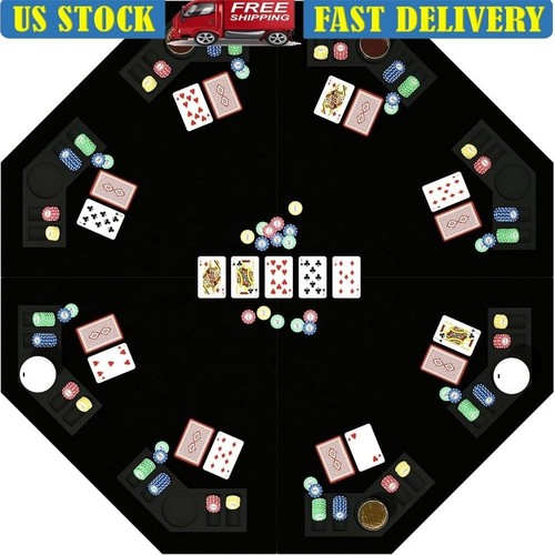 Folding poker table - w/, cup