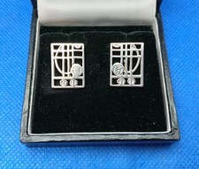 Carrick Jewellery Ltd Silver Rennie Mackintosh Rectangular Screw Back Earrings