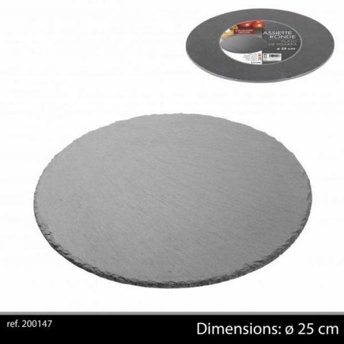 Ardoise tableware round - ardoise,