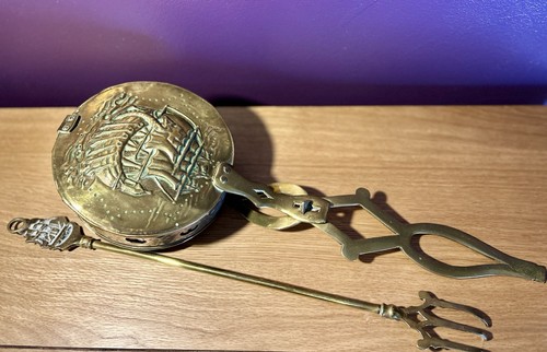 Vintage brass chestnut roaster - vintage,
