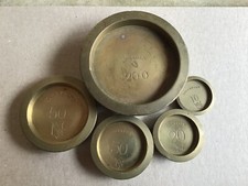 Antique Vintage Avery Brass Weight For Sovereigns 200 50 30 20 10 Stacking