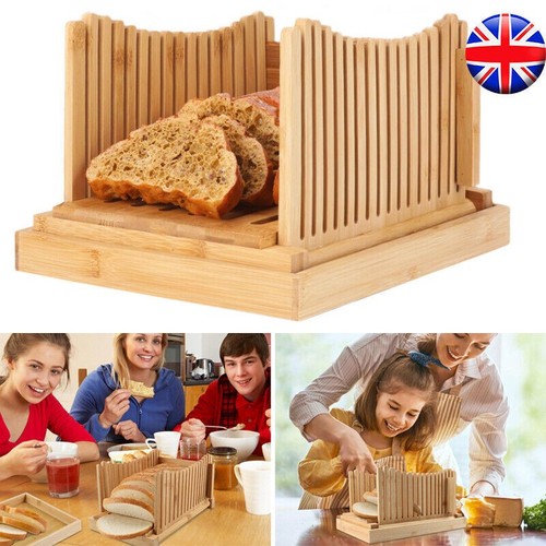 Foldable bamboo bread slicer - bread,