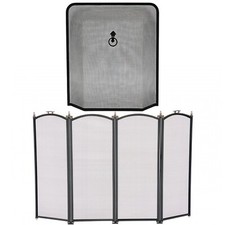 Fire Guard Screen Firescreen Fireplace Spark Cover Fine Mesh Protector Screen