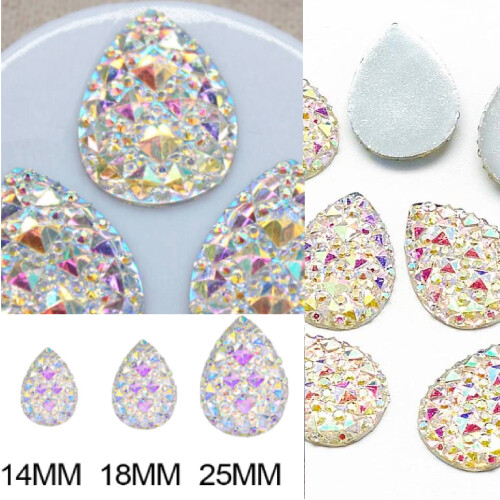 Flat back rhinestone teardrop - flat,