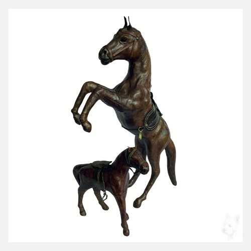Antique leather horse - antique,