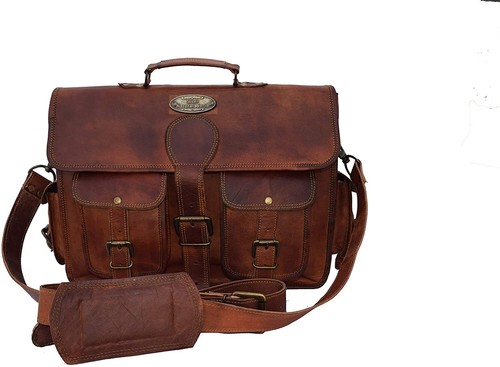 Leather computer messenger - leather,