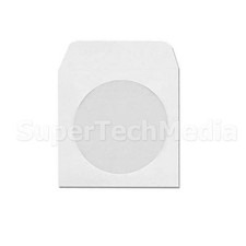 100 CD DVD White Paper Sleeves with Flap & Clear Window, Ship From USA