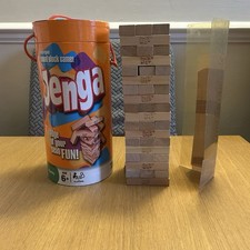 Jenga by Hasbro Stacking Game 2011 Orange Cylinder Box Complete