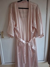 Long Satin Silk Wedding Robe  Mother of the Groom, in diamanté , pink Size 3XL