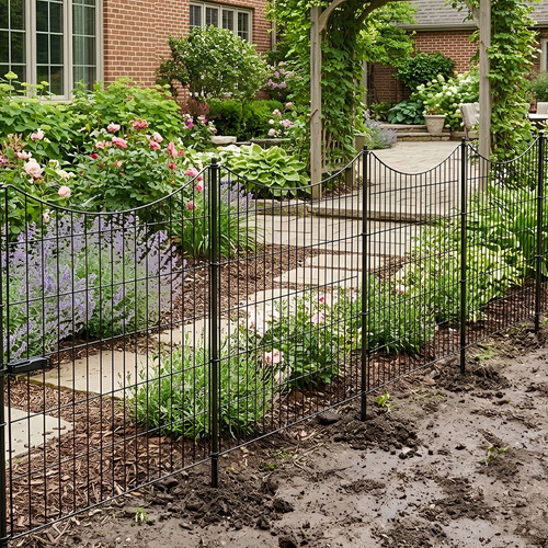 24ft garden fence with gate - garden,