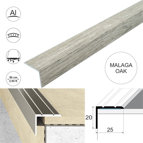 Wood effect aluminium stair - aluminium,