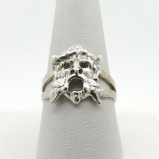 Sterling Silver Mouth of Truth Bocca Della Verita Ring Italy Rome New