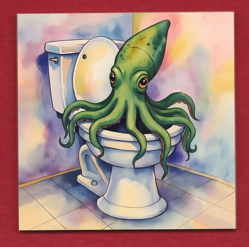 Ocotpus toilet door sign - door,