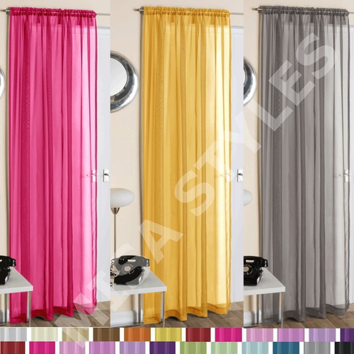Plain voile curtain panel rod - curtain,