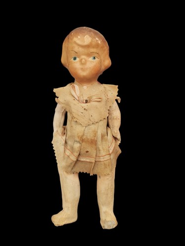 Antique papier mache boy girl - antique,